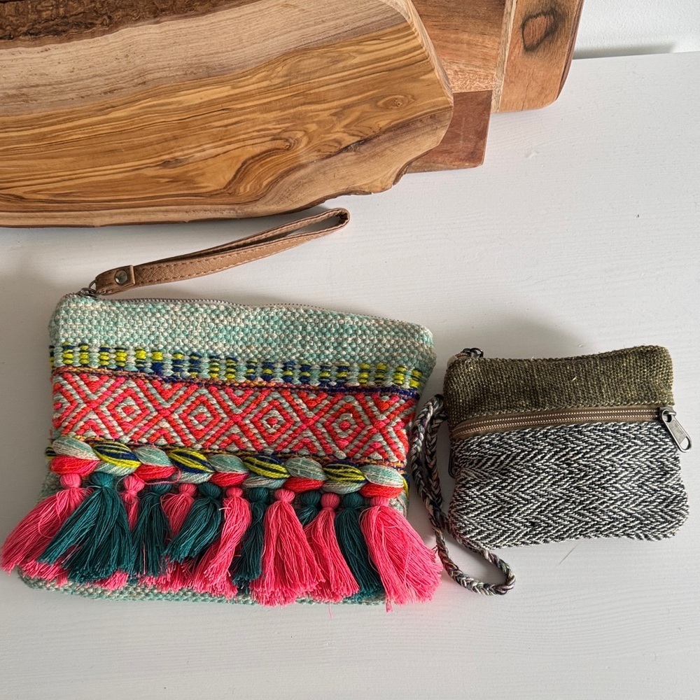 Woven Artisan Made Bohemian Colorful Clutch Set (2)